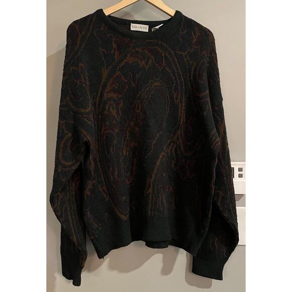 Collectif‎ Sweater Vintage 90s Soft Wool Blend Pullover Crewneck Italian Made XL - Picture 1 of 7